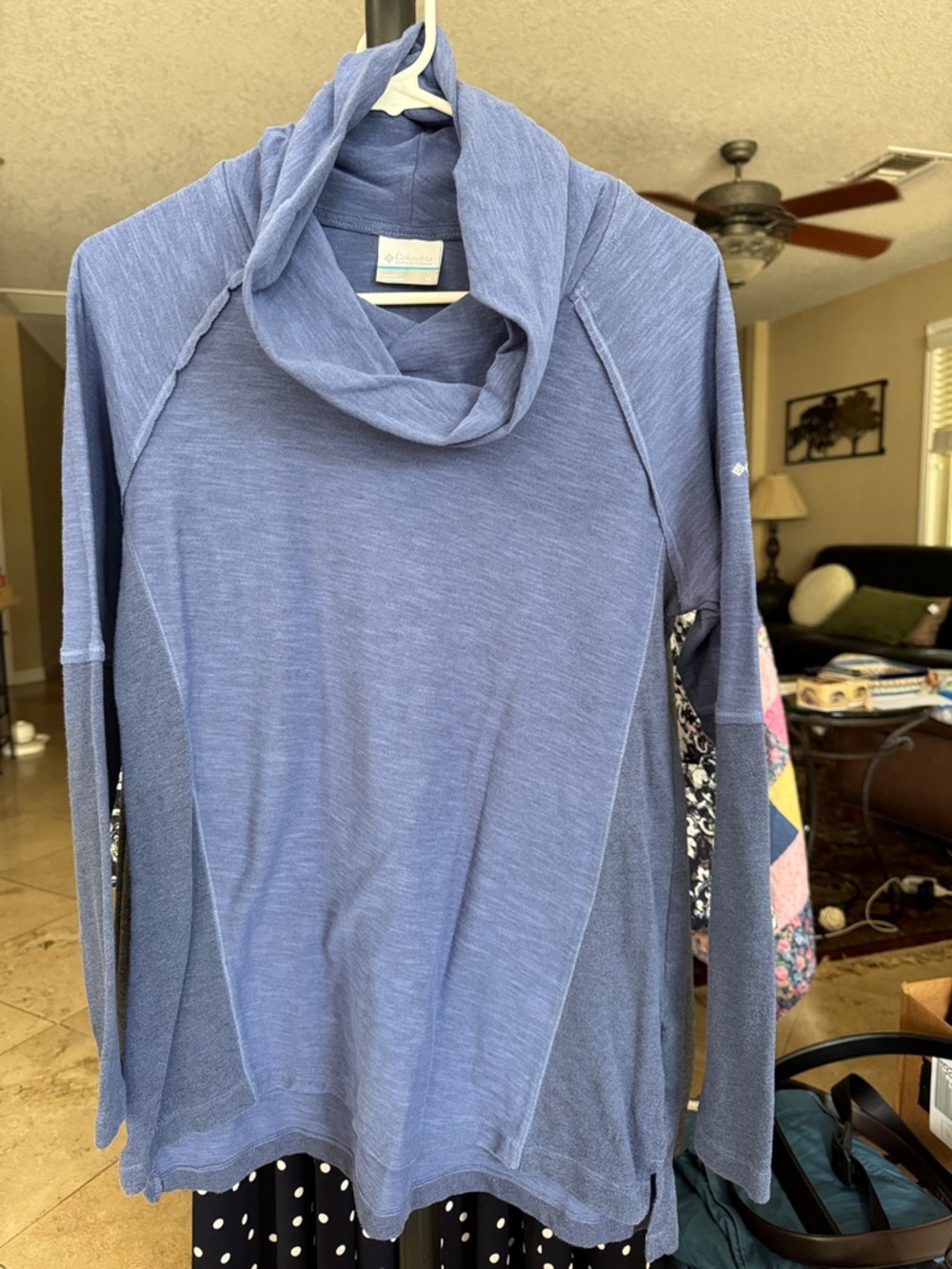 Columbia Periwinkle Cowl Neck Lightweight Pullover